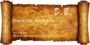 Daróczy Borbála névjegykártya